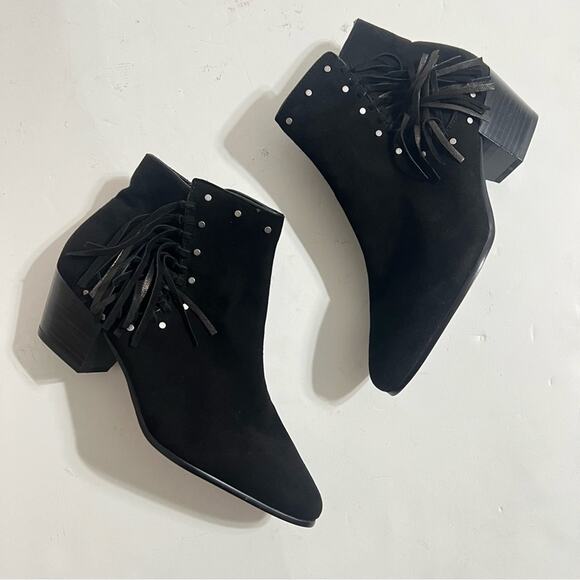 Sam Edelman Black Studded Fringe Boots - Picture 7 of 12